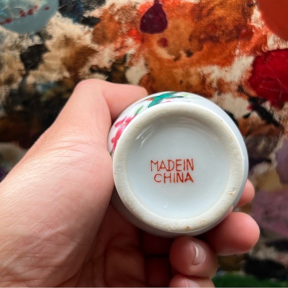 Antique Small Hummingbird China Vase - Picture 3 of 3